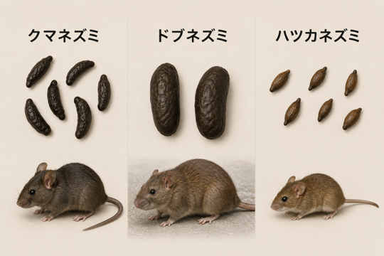 ネズミ糞の種類